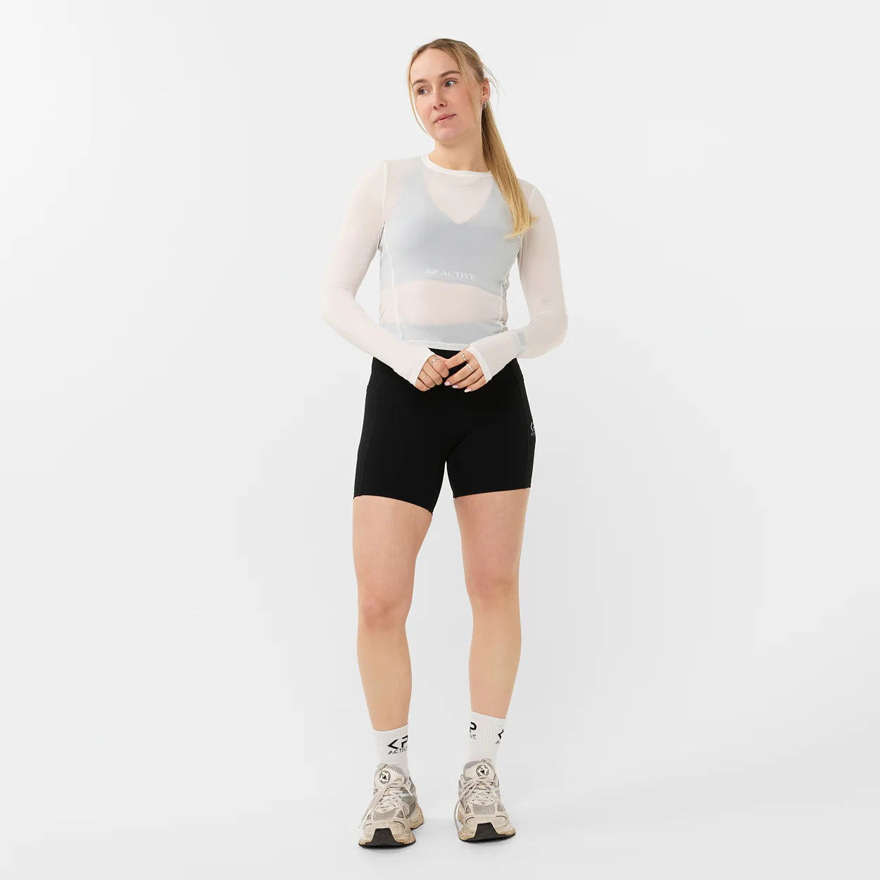 MESH LONG SLEEVE WHITE - Image 3